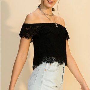 Lace off the shoulder top